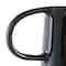 16" Dark Blue Ceramic Textured Cone Vase with Curved Handles